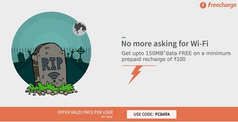 India Desire : Freecharge FCDATA Offer- Upto 150 Mb Free Data On a Prepaid Recharges Of Rs 100 & Above